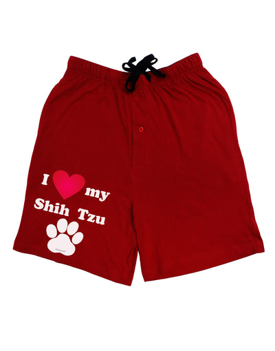 I Heart My Shih Tzu Adult Lounge Shorts by TooLoud-Lounge Shorts-TooLoud-Red-Small-Davson Sales