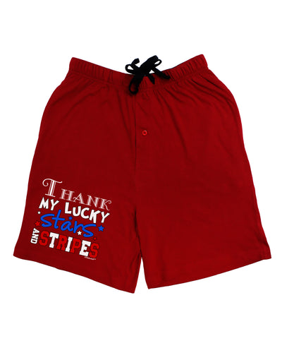 Thank My Lucky Stars and Stripes Color Adult Lounge Shorts by TooLoud-Lounge Shorts-TooLoud-Black-Small-Davson Sales