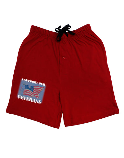 Support Our Veterans Relaxed Adult Lounge Shorts-Lounge Shorts-TooLoud-Red-Small-Davson Sales