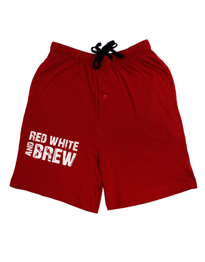 Red White and Brew Adult Lounge Shorts by TooLoud-Lounge Shorts-TooLoud-Red-Small-Davson Sales