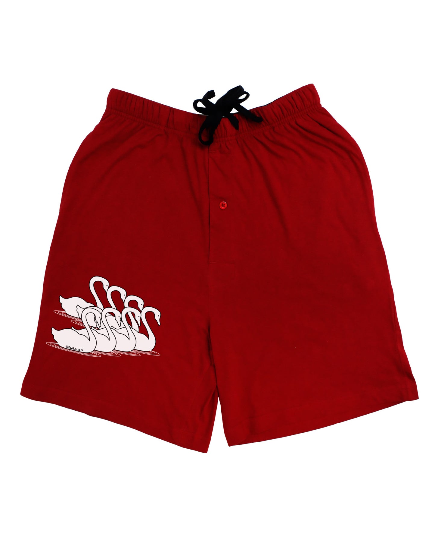 Seven Swans A Swimming Adult Lounge Shorts-Lounge Shorts-TooLoud-Red-Small-Davson Sales