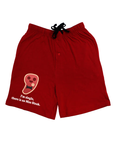 There Is No Miss Steak Adult Lounge Shorts - Red or Black by TooLoud-Lounge Shorts-TooLoud-Black-Small-Davson Sales