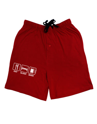 Eat Sleep Beer Design Adult Lounge Shorts - Red or Black by TooLoud-Lounge Shorts-TooLoud-Black-Small-Davson Sales