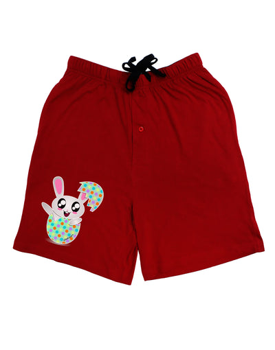 Bunny Hatching From Egg Adult Lounge Shorts-Lounge Shorts-TooLoud-Red-Small-Davson Sales