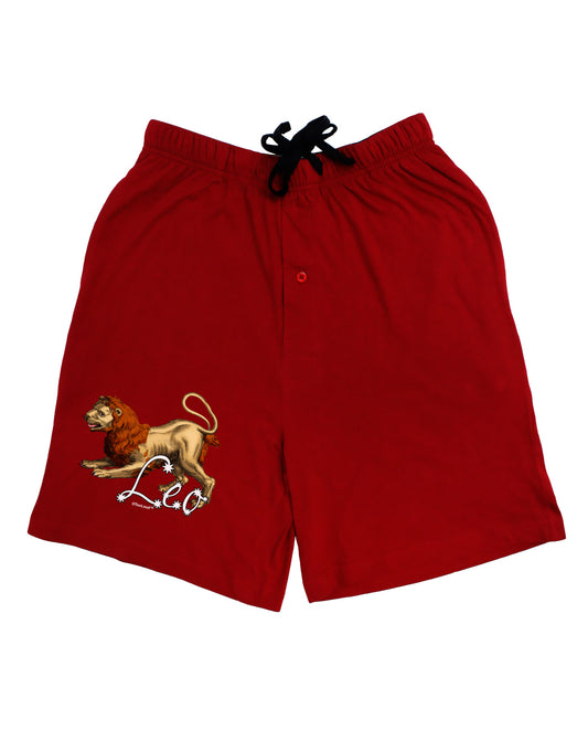 Leo Color Illustration Adult Lounge Shorts-Lounge Shorts-TooLoud-Red-Small-Davson Sales