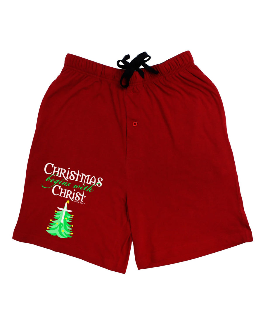 Begins With Christ Relaxed Adult Lounge Shorts-Lounge Shorts-TooLoud-Red-2XL-Davson Sales