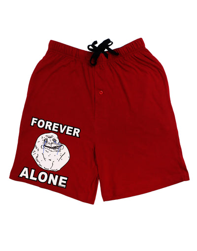 Forever Alone Anti-Valentines Day Adult Lounge Shorts - Red or Black by TooLoud-TooLoud-Red-Small-Davson Sales