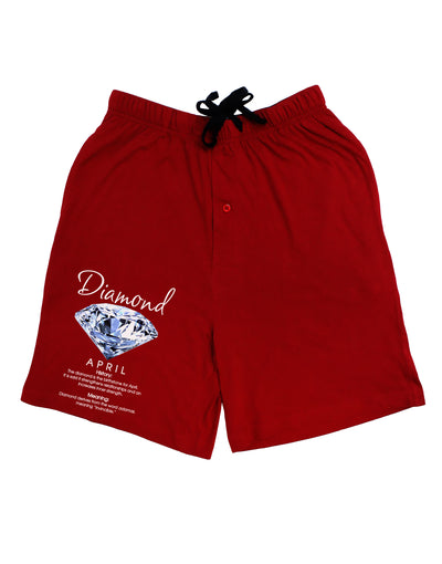 Birthstone Diamond Adult Lounge Shorts-Lounge Shorts-TooLoud-Red-Small-Davson Sales