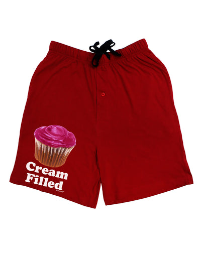 Cream Filled Pink Cupcake Design Adult Lounge Shorts - Red or Black by TooLoud-Lounge Shorts-TooLoud-Black-Small-Davson Sales