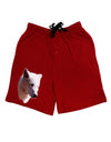 Magnificent White Wolf Head Adult Lounge Shorts-Lounge Shorts-TooLoud-Red-Small-Davson Sales