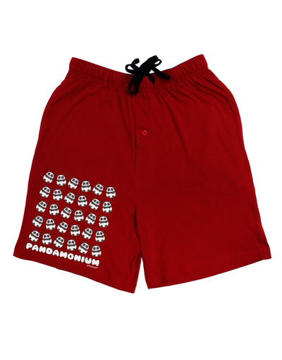 Pandamonium Pandas Adult Lounge Shorts - Red or Black by TooLoud-Lounge Shorts-TooLoud-Black-Small-Davson Sales