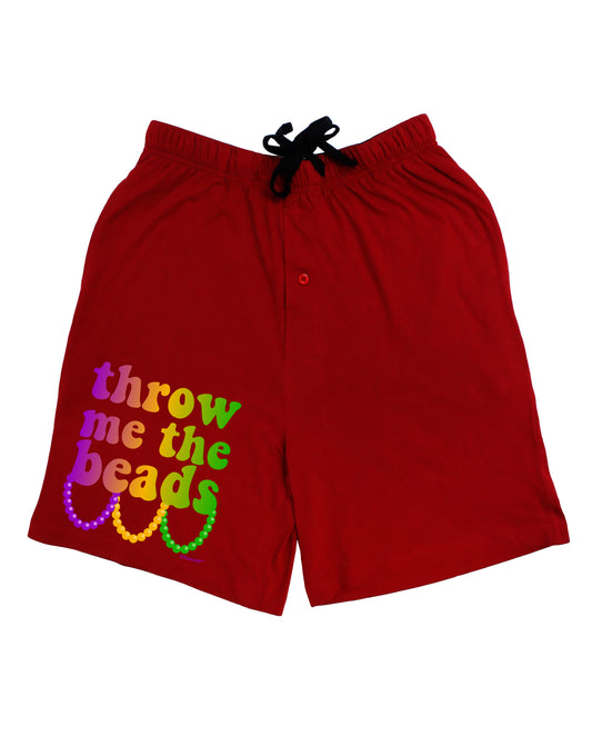 Throw Me The Beads - Mardi Gras Adult Lounge Shorts - Red or Black by TooLoud-Lounge Shorts-TooLoud-Black-Small-Davson Sales