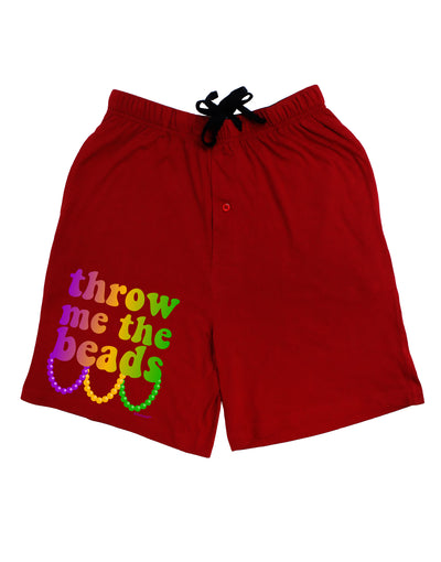 Throw Me The Beads - Mardi Gras Adult Lounge Shorts - Red or Black by TooLoud-Lounge Shorts-TooLoud-Black-Small-Davson Sales