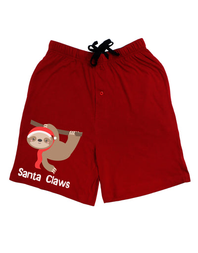 Cute Christmas Sloth - Santa Claws Adult Lounge Shorts - Red or Black by TooLoud-Lounge Shorts-TooLoud-Black-Small-Davson Sales