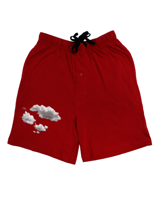Inverted Puffy Clouds Adult Lounge Shorts-Lounge Shorts-TooLoud-Red-Small-Davson Sales