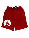 Wolf Howling at the Moon - Design #1 Adult Lounge Shorts - Red or Black by TooLoud-Lounge Shorts-TooLoud-Black-Small-Davson Sales