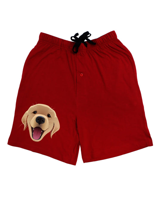 Cute Golden Retriever Puppy Face Adult Lounge Shorts-Lounge Shorts-TooLoud-Red-Small-Davson Sales