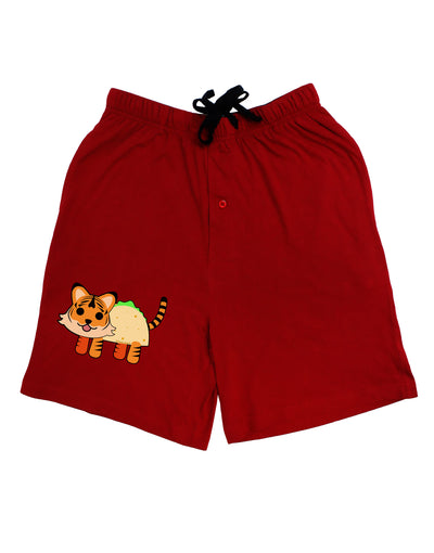 Cute Taco Tiger Adult Lounge Shorts-Lounge Shorts-TooLoud-Red-Small-Davson Sales