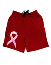 Pink Breast Cancer Awareness Ribbon - Stronger Everyday Adult Lounge Shorts - Red or Black-Lounge Shorts-TooLoud-Red-Small-Davson Sales