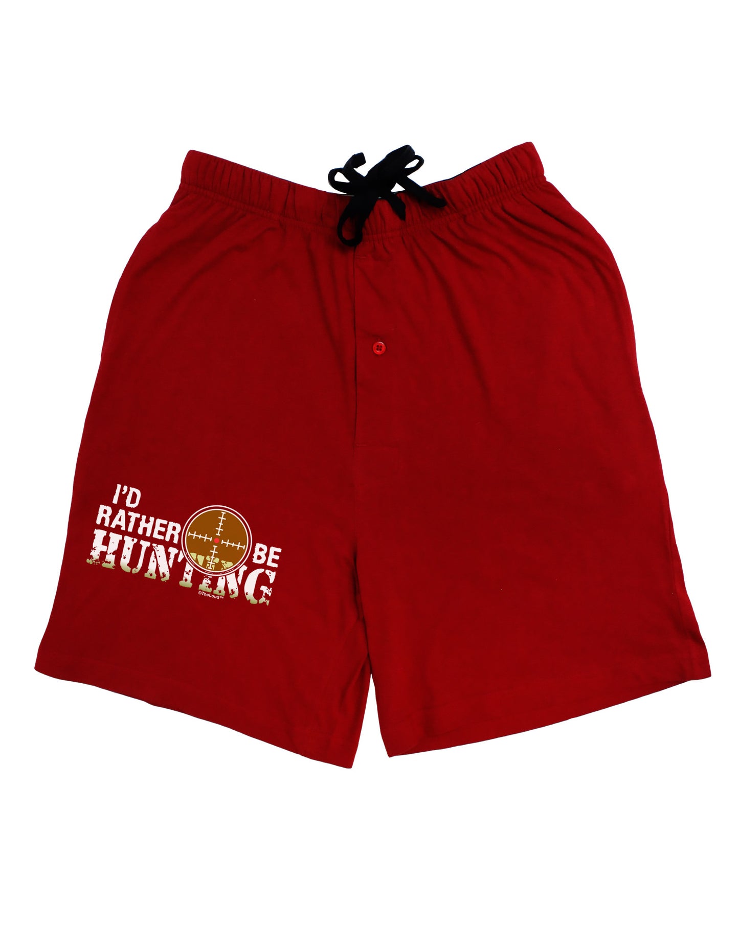 I'd Rather Be Hunting Adult Lounge Shorts-Lounge Shorts-TooLoud-Red-Small-Davson Sales