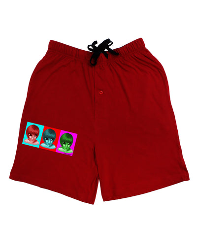 Extraterrestial Pop-art #2 Adult Lounge Shorts - Red or Black by TooLoud-Lounge Shorts-TooLoud-Black-Small-Davson Sales