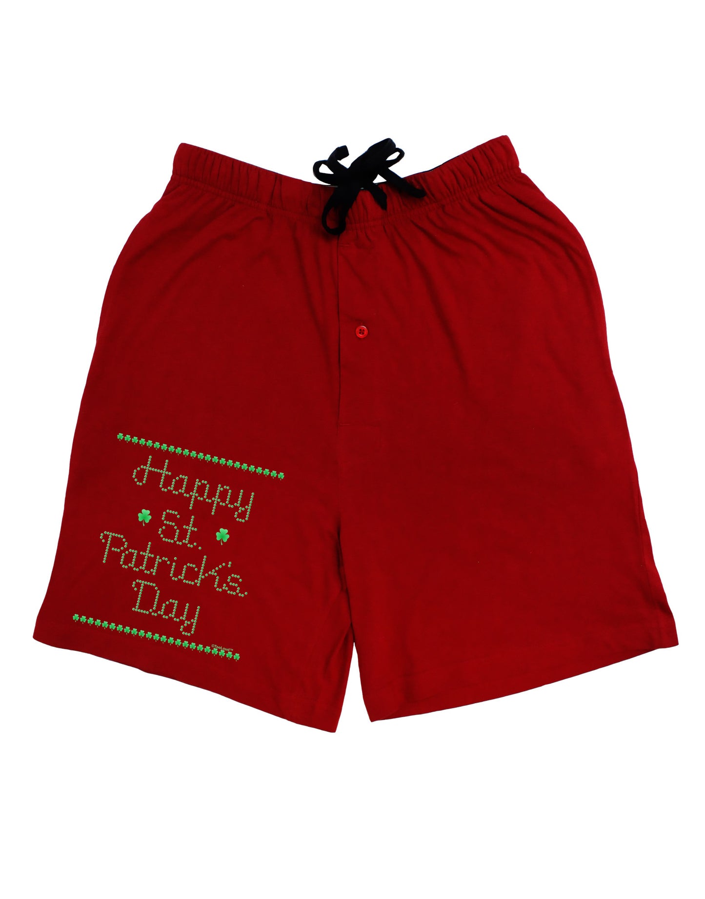 Happy St Patricks Day Clovers Adult Lounge Shorts-Lounge Shorts-TooLoud-Red-Small-Davson Sales