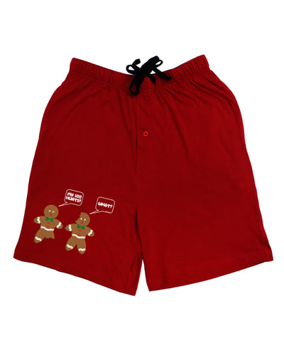 Funny Gingerbread Conversation Christmas Adult Lounge Shorts - Red or Black-Lounge Shorts-TooLoud-Red-Small-Davson Sales