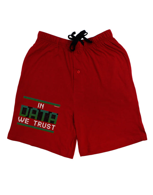 In Data We Trust Adult Lounge Shorts-Lounge Shorts-TooLoud-Red-Small-Davson Sales