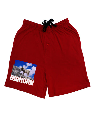 Bighorn Ram Text Adult Lounge Shorts-Lounge Shorts-TooLoud-Red-Small-Davson Sales