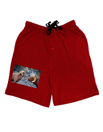 Two Bighorn Rams Adult Lounge Shorts-Lounge Shorts-TooLoud-Red-Small-Davson Sales