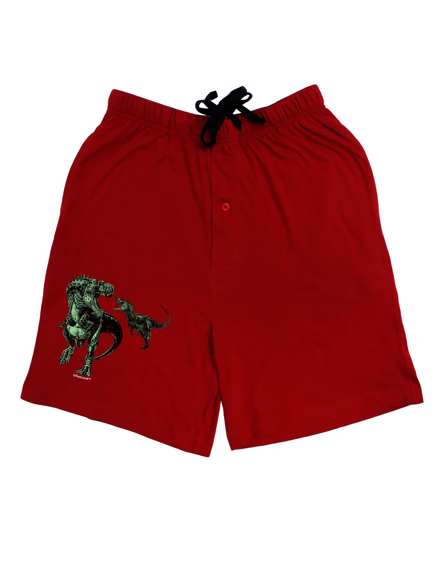 Jurassic Dinosaur Design 1 Adult Lounge Shorts - Red or Black by TooLoud-Lounge Shorts-TooLoud-Red-Small-Davson Sales