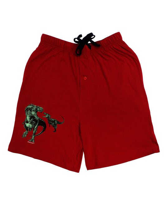 Jurassic Dinosaur Design 1 Adult Lounge Shorts - Red or Black by TooLoud-Lounge Shorts-TooLoud-Red-Small-Davson Sales