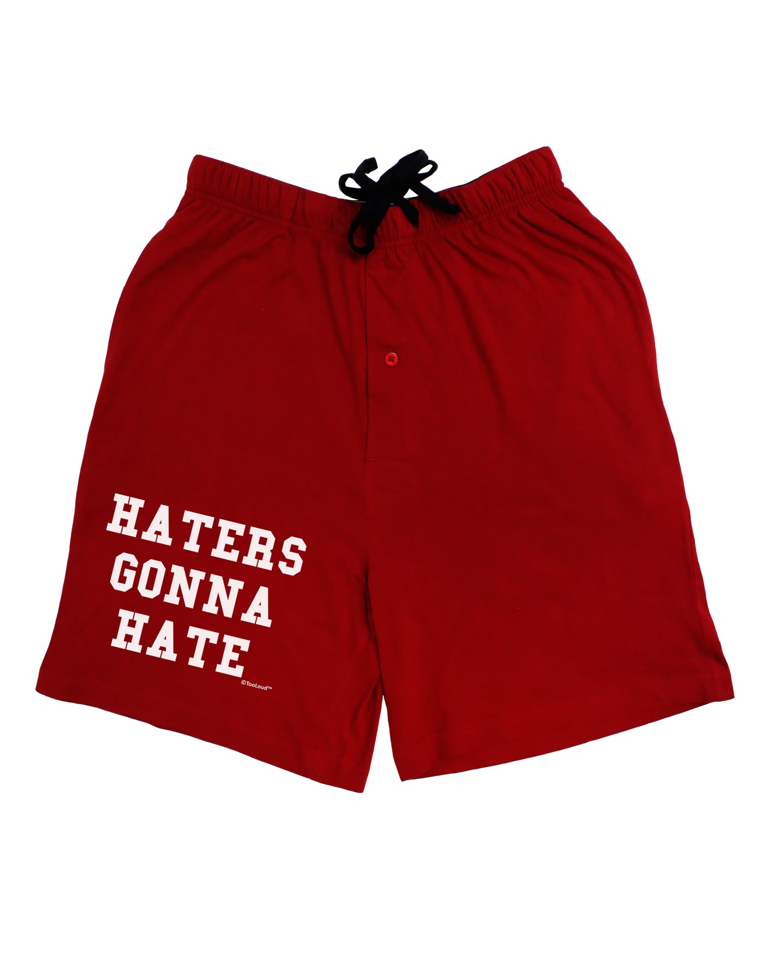 Haters Gonna Hate Adult Lounge Shorts - Red or Black by TooLoud-Lounge Shorts-TooLoud-Black-Small-Davson Sales