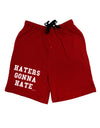 Haters Gonna Hate Adult Lounge Shorts - Red or Black by TooLoud-Lounge Shorts-TooLoud-Black-Small-Davson Sales
