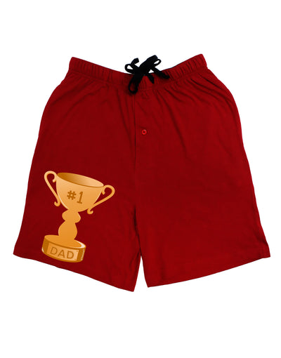 Number One Dad Trophy Adult Lounge Shorts-Lounge Shorts-TooLoud-Red-Small-Davson Sales