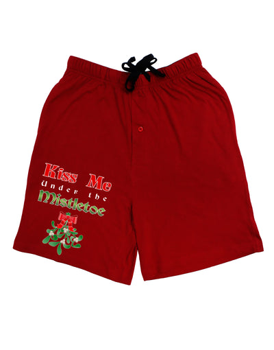 Kiss Me Under the Mistletoe Christmas Adult Lounge Shorts - Red or Black by TooLoud-TooLoud-Red-Small-Davson Sales