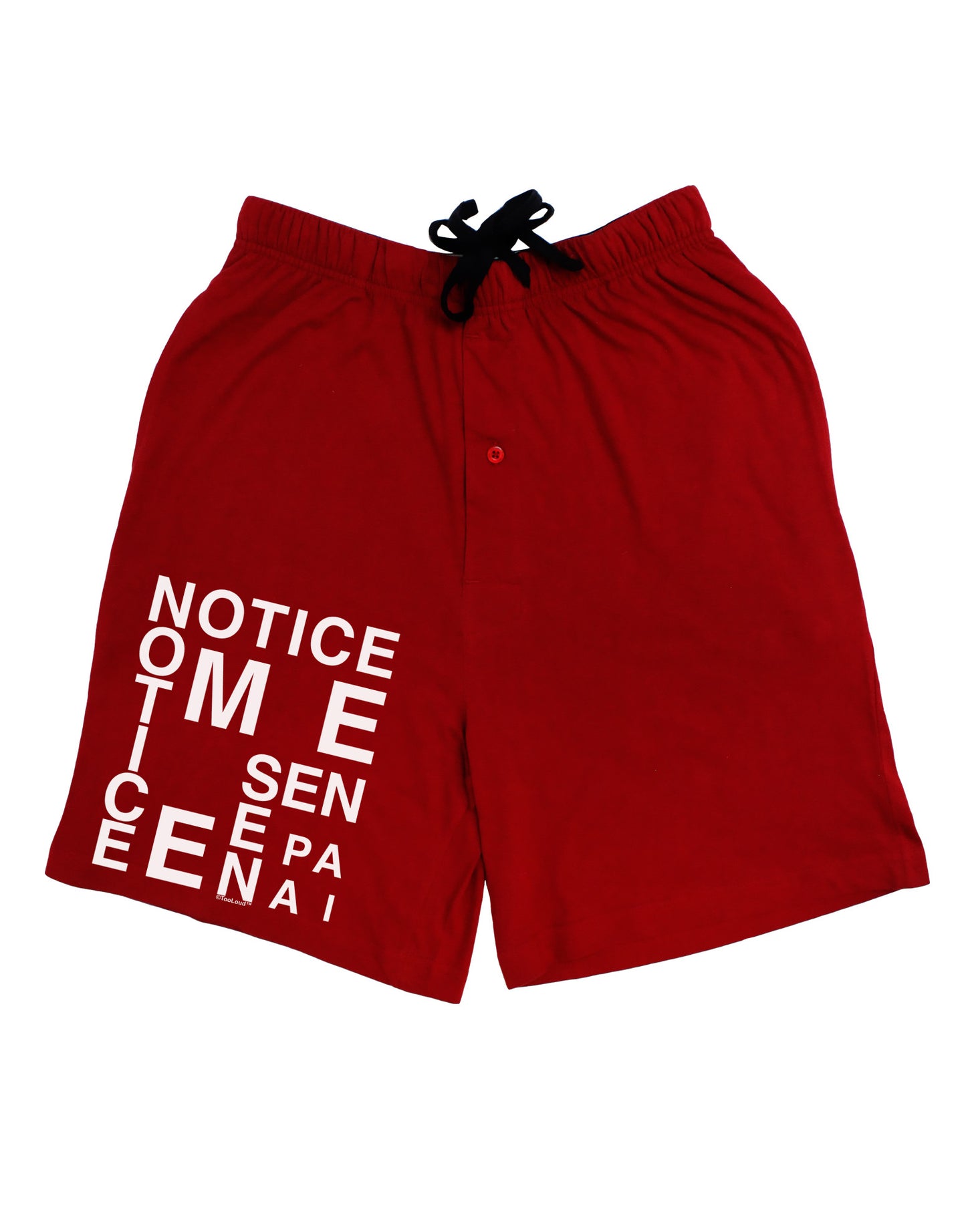 Notice Me Senpai Artistic Text Adult Lounge Shorts-Lounge Shorts-TooLoud-Red-Small-Davson Sales