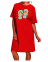 Teal and Orange Adult Night Shirt Dress with Striped Flip Flops-Night Shirt-TooLoud-Red-One-Size-Fits-Most-Davson Sales