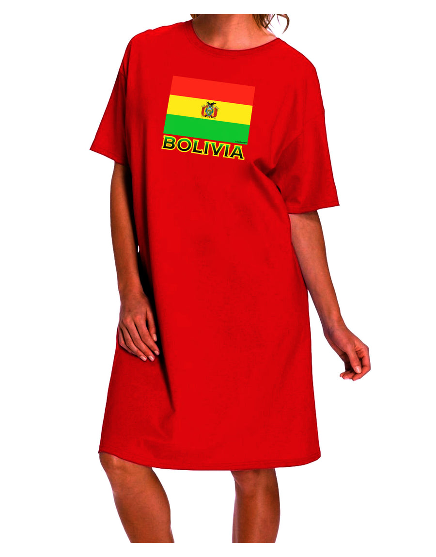 Bolivian Flag Adult Night Shirt Dress-Night Shirt-TooLoud-Red-One-Size-Fits-Most-Davson Sales