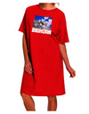 Bighorn Ram Text Dark Adult Night Shirt Dress - A Stylish and Comfortable Addition to Your Nightwear Collection-Night Shirt-TooLoud-Red-One-Size-Fits-Most-Davson Sales