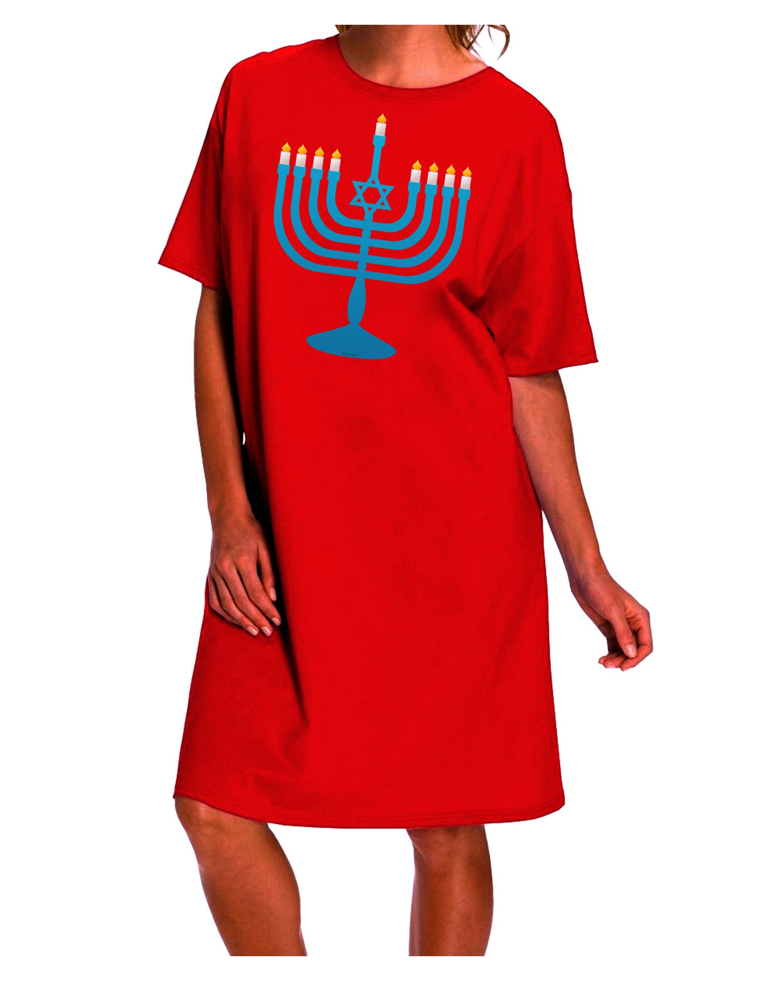 Hanukkah Menorah Night Shirt Dress - Elegant Women's Clothing - Davson Sales