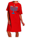 Hanukkah Menorah Elegant Night Shirt Dress for Adults-Night Shirt-TooLoud-Red-One-Size-Fits-Most-Davson Sales