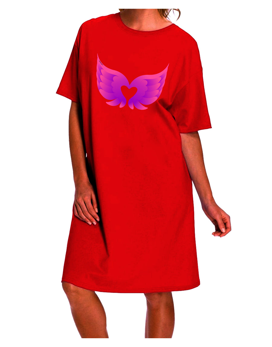 Elegant and Stylish Adult Night Shirt Dress with Angel Wings and Heart Design-Night Shirt-TooLoud-Red-One-Size-Fits-Most-Davson Sales