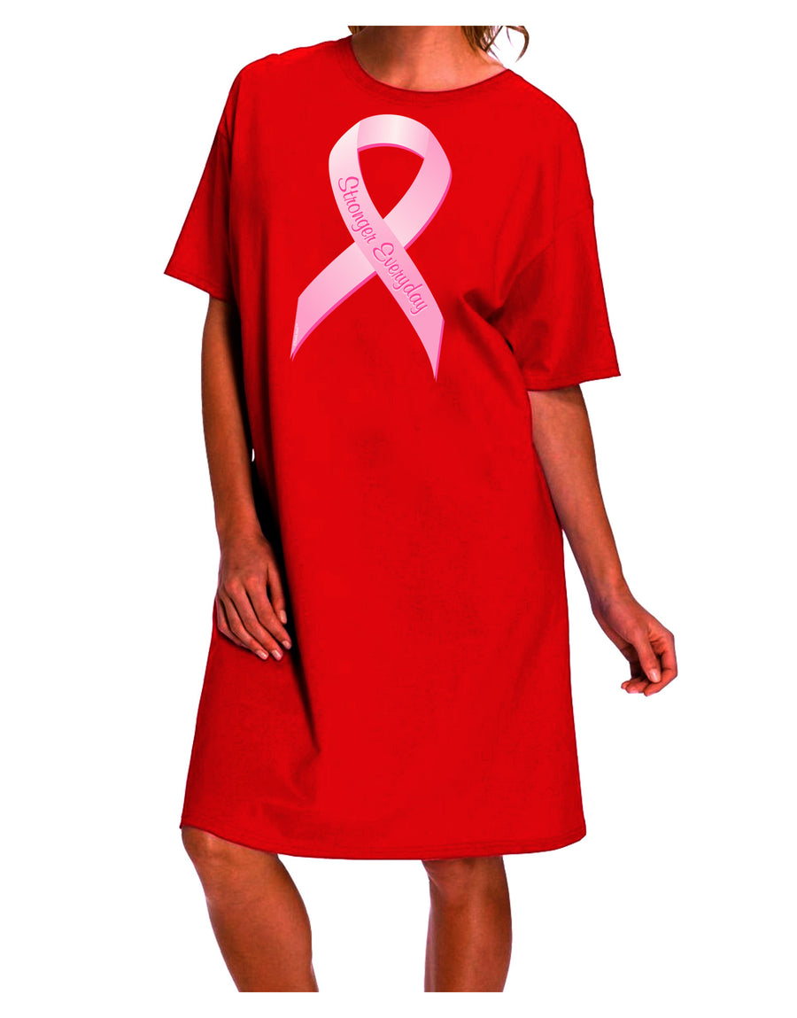 Breast Cancer Awareness Ribbon: Empowering Adult Night Shirt Dress-Night Shirt-TooLoud-Red-One-Size-Fits-Most-Davson Sales