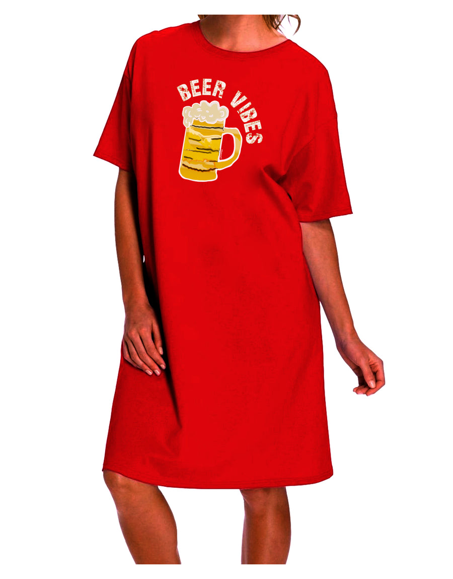 Sophisticated and Trendy Beer Vibes Dark Adult Night Shirt Dress-Night Shirt-TooLoud-Red-One-Size-Fits-Most-Davson Sales