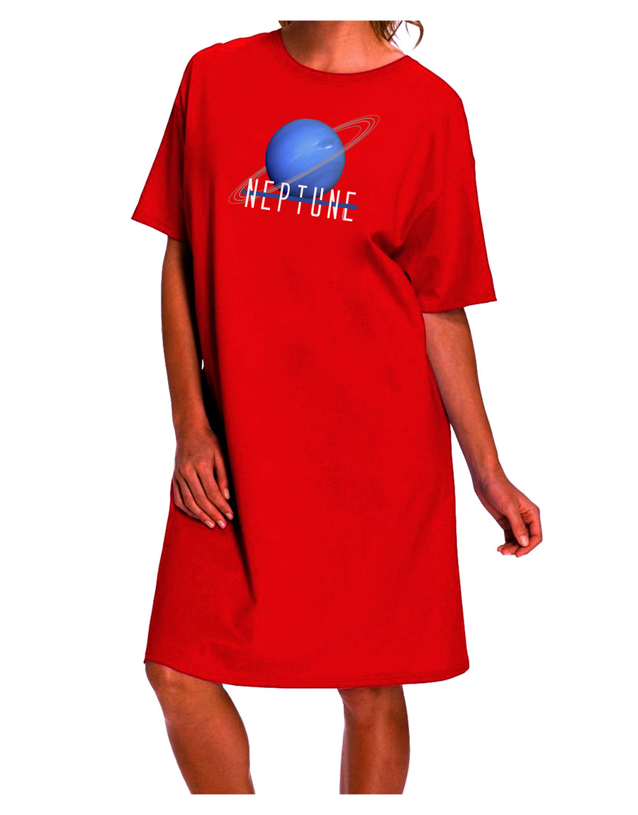 Stylish and Sophisticated: Planet Neptune Text Dark Adult Night Shirt Dress-Night Shirt-TooLoud-Red-One-Size-Fits-Most-Davson Sales