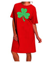 Stylish and Trendy Shamrock Vector Design Adult Night Shirt Dress Offered by TooLoud-Night Shirt-TooLoud-Red-One-Size-Davson Sales