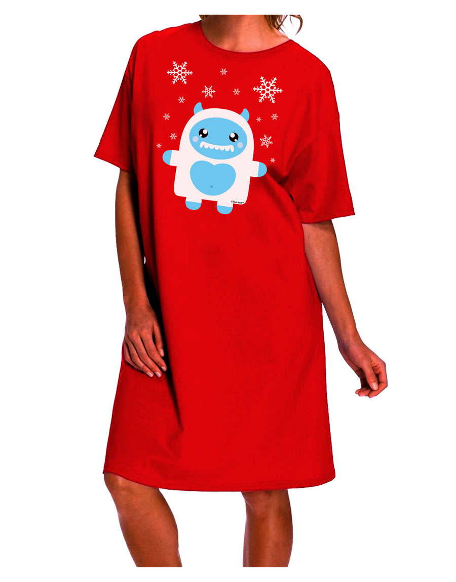 Stylish Abominable Snowman Boy Yeti - Christmas-themed Adult Night Shirt Dress-Night Shirt-TooLoud-Red-One-Size-Fits-Most-Davson Sales