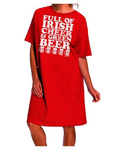 Stylish and Festive Irish-themed Adult Night Shirt Dress by TooLoud-Night Shirt-TooLoud-Red-One-Size-Davson Sales