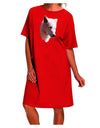 Elegant White Wolf Head Night Shirt Dress for Adults-Night Shirt-TooLoud-Red-One-Size-Fits-Most-Davson Sales